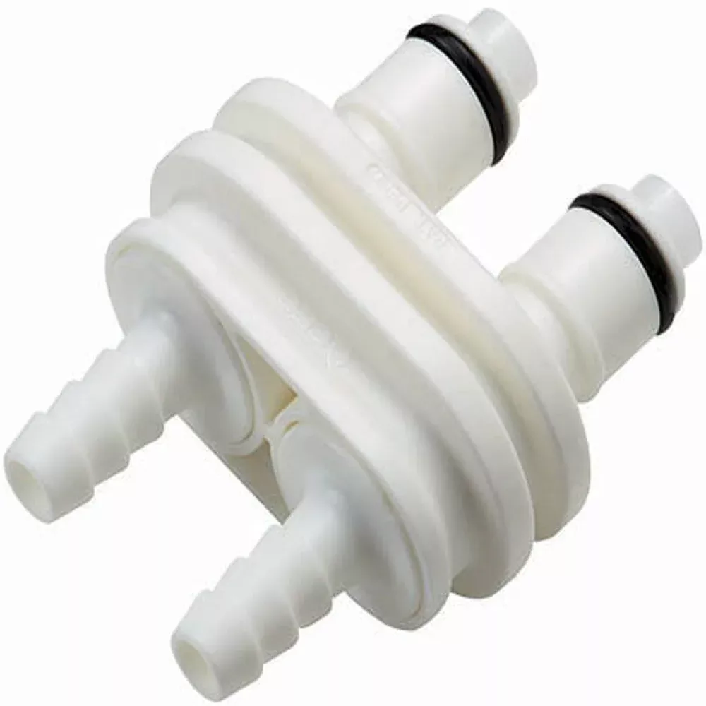 DPCD22004 Valved In-Line Hose Barb Coupling Insert 1/4 ID Barb