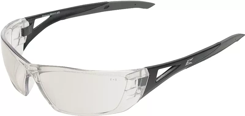 Edge SD111AR-G2 Non-Polarized Safety Glasses, Clear Lens, Black Frame, Unisex, Polycarbonate Lens, Wraparound Frame