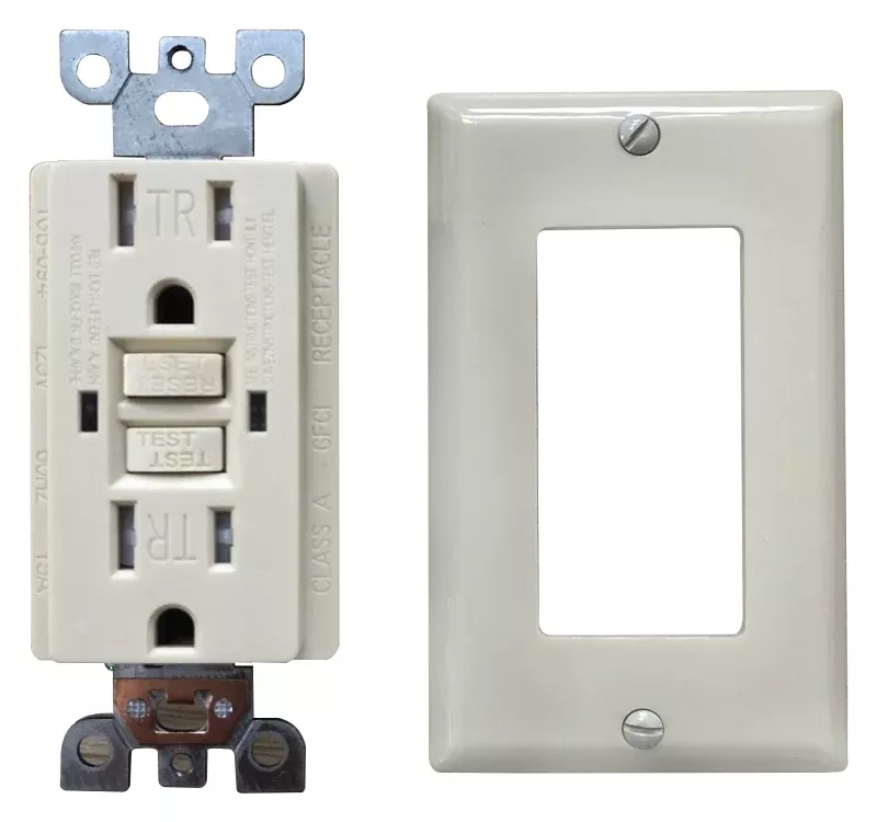 Genmax TR15VST GFCI Tamper Resistant Self-Test Receptacle, 15 A, Ivory