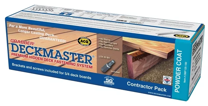 Grabber Construction Deckmaster Series DMP125-100 Hidden Bracket, For: 5/4 in Decking Grabbergard Brackets