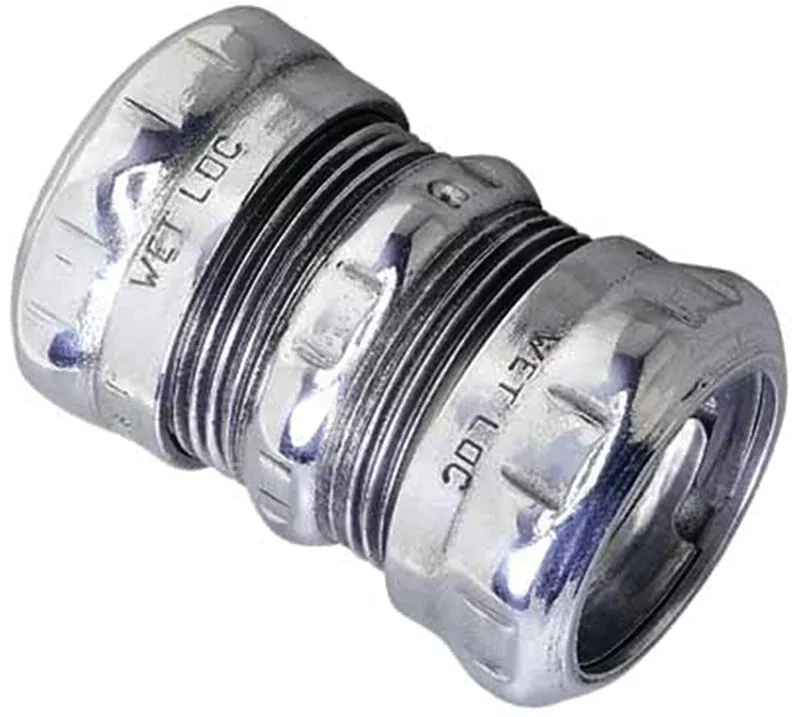 Halex 62610 EMT Raintight Coupling, 1 in Compression, Steel, Each, Pack of 4
