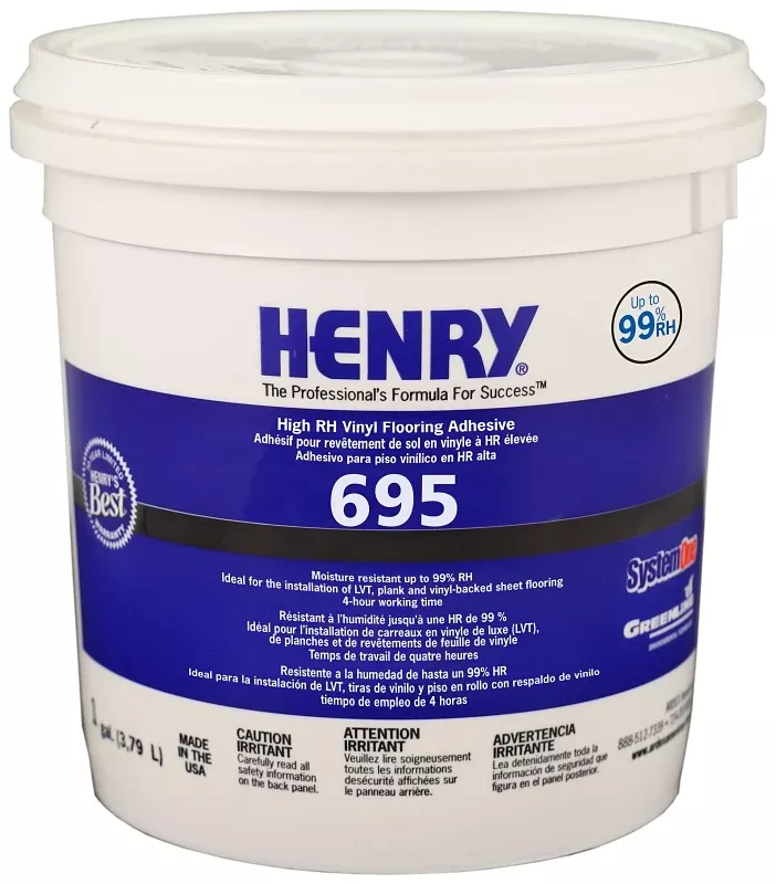 Henry 695 Series 32079 Flooring Adhesive, Paste, Beige, 1 gal, Pack of 4