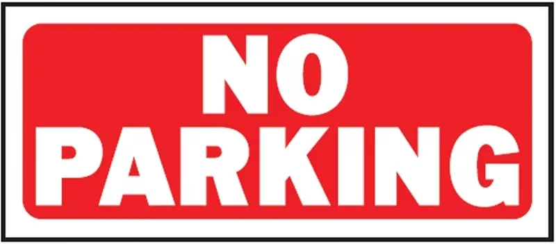 Hy-Ko 23002 Fence Sign, Rectangular, NO PARKING, White Legend, Red Background, Plastic, 6 in H x 14 in W Dimensions, Pack of 5