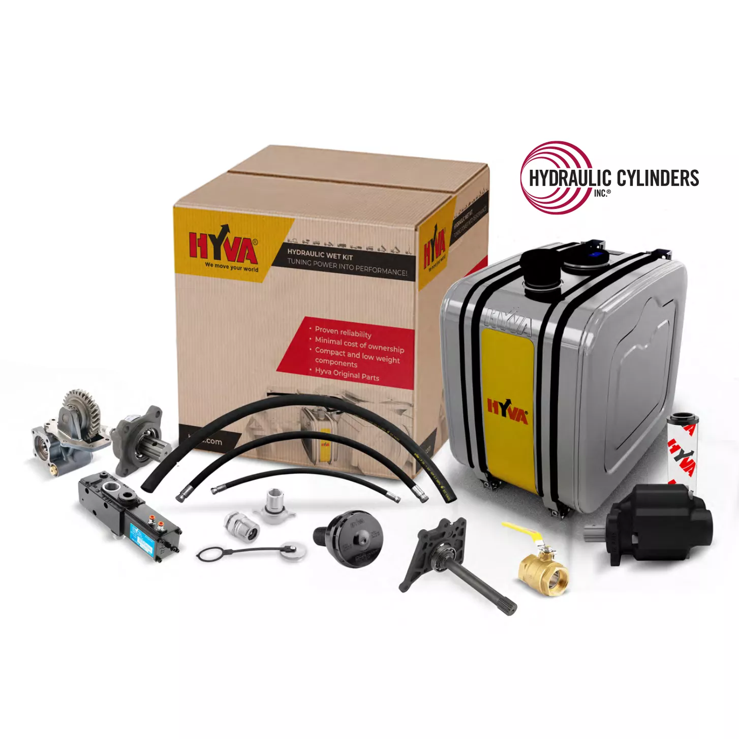 Hyva 2,000 PSI Single-Pressure Wet Kit with Gear Pump and Side-Mount Tank