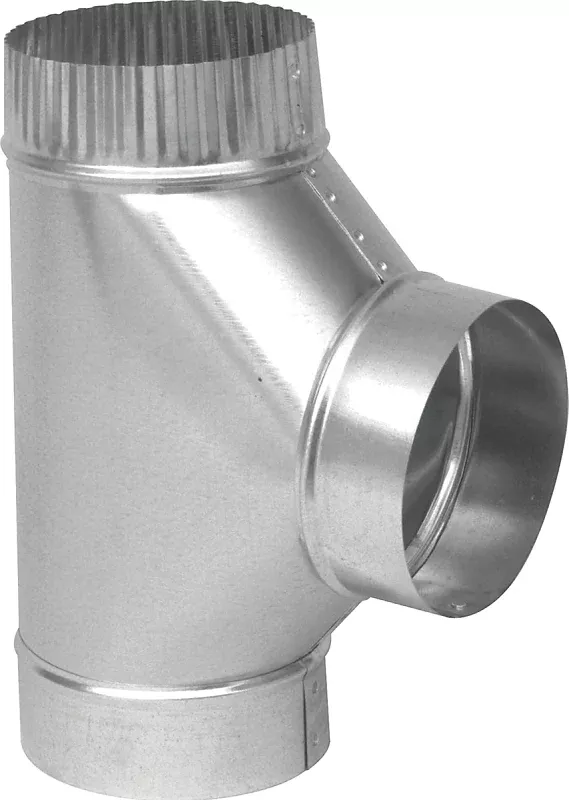 Imperial GV0899 Tee, 8 in, 26 ga Gauge, Steel, Galvanized