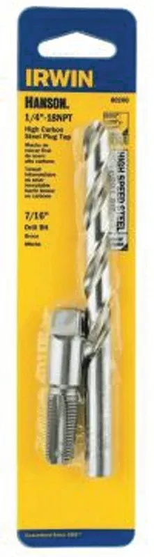 Irwin Hanson 80260 Tap and Drill Bit Set, HCS/HSS, 7/16 in Drill Bit
