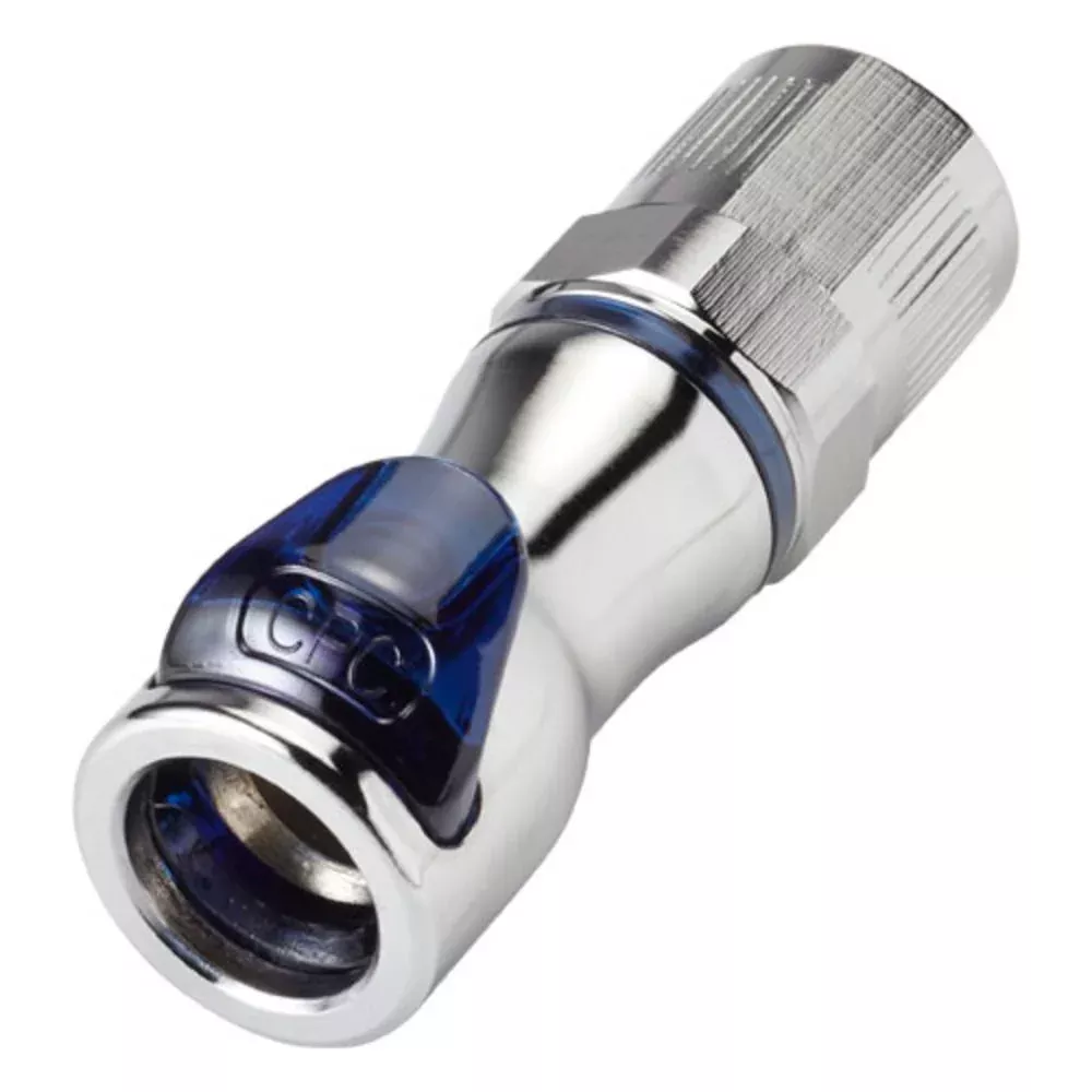 LQ4D13006BLU Valved In-Line PTF Liquid Cooling Coupling Body 3/8 PTF Cool Blue