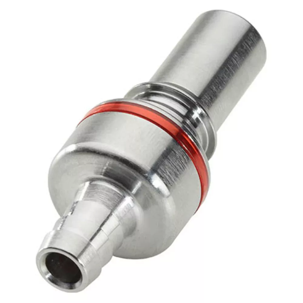 LQ6D22008RED Valved In-Line Liquid Cooling Coupling Insert 1/2 ID Barb Warm Red