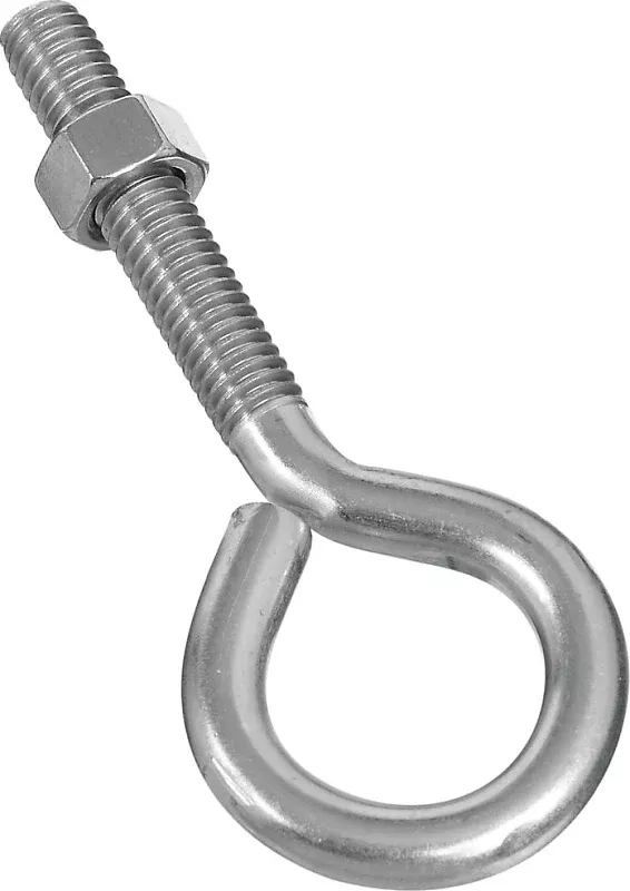 National Hardware N221-648 Eye Bolt, 3/8-16 Thread, Coarse Thread, 2 in L Thread, 1 in ID Dia Eye, 2.35 in L Shank