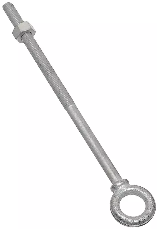 National Hardware N245-183 Eye Bolt,10in L Shank, 1/2-13 Thread, Coarse Thread, 5-7/8 in L Thread, 1 in ID x 1-3/4 in OD Dia Eye