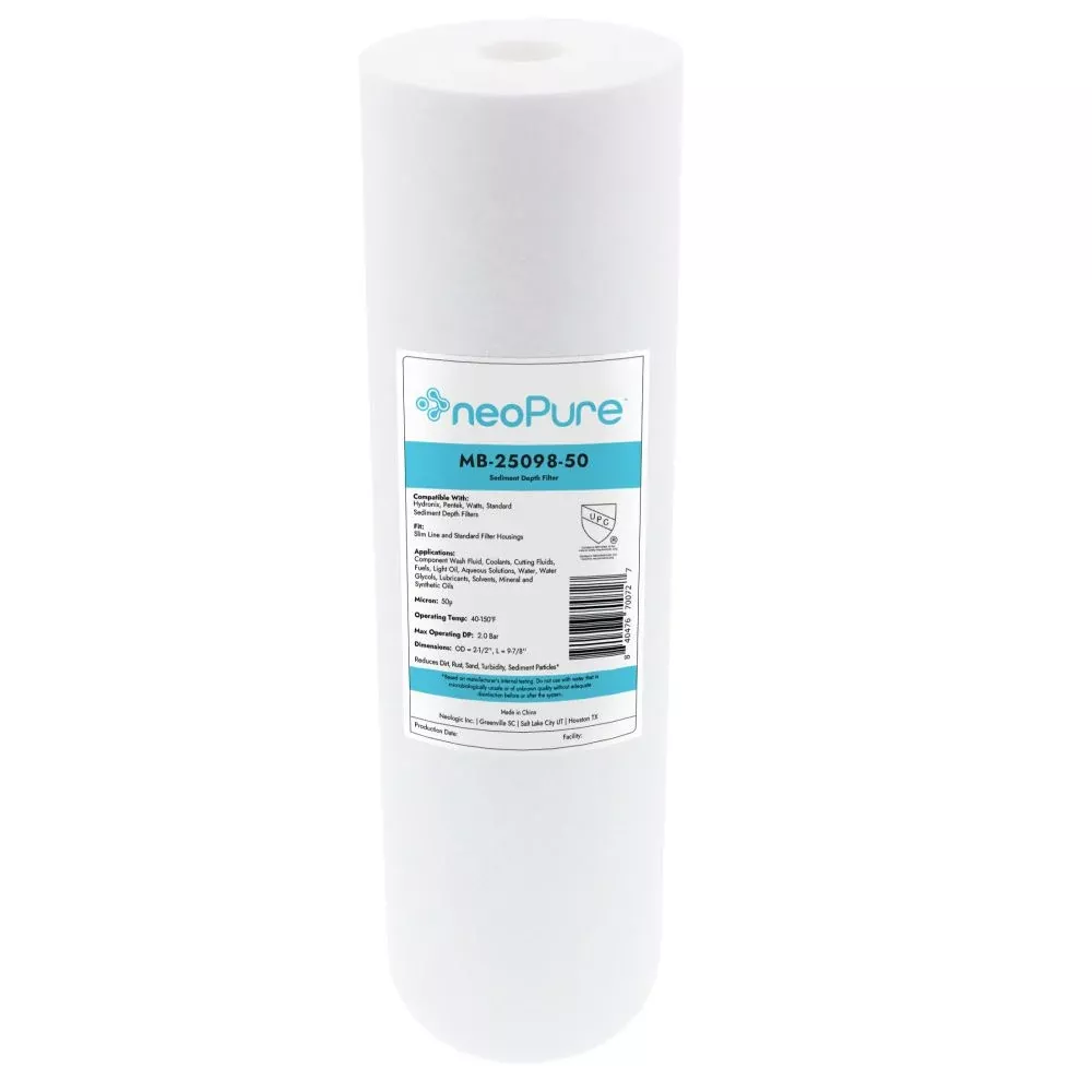 Neo-Pure MB-25098-50 9-7/8" Polypropylene Sediment Depth Filter 50 Mic