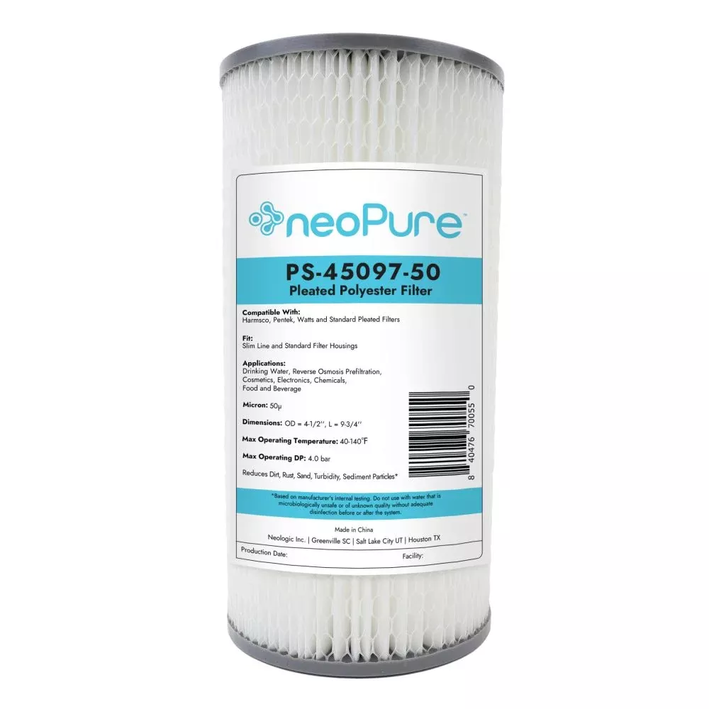 Neo-Pure PS-45097-50 9-3/4" BB High Efficiency Pleated Filter 50 micron