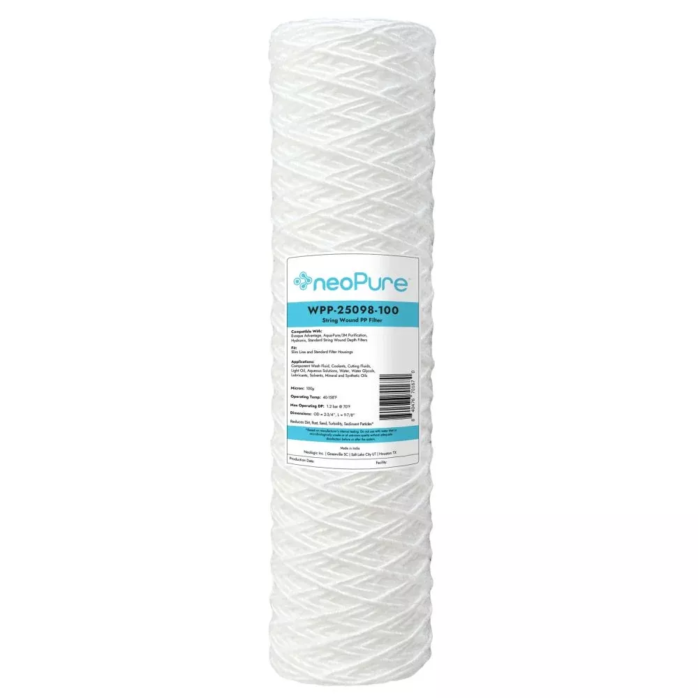 Neo-Pure WPP-25098-100 10" Surfactant Free String Wound Filter 100 Micron