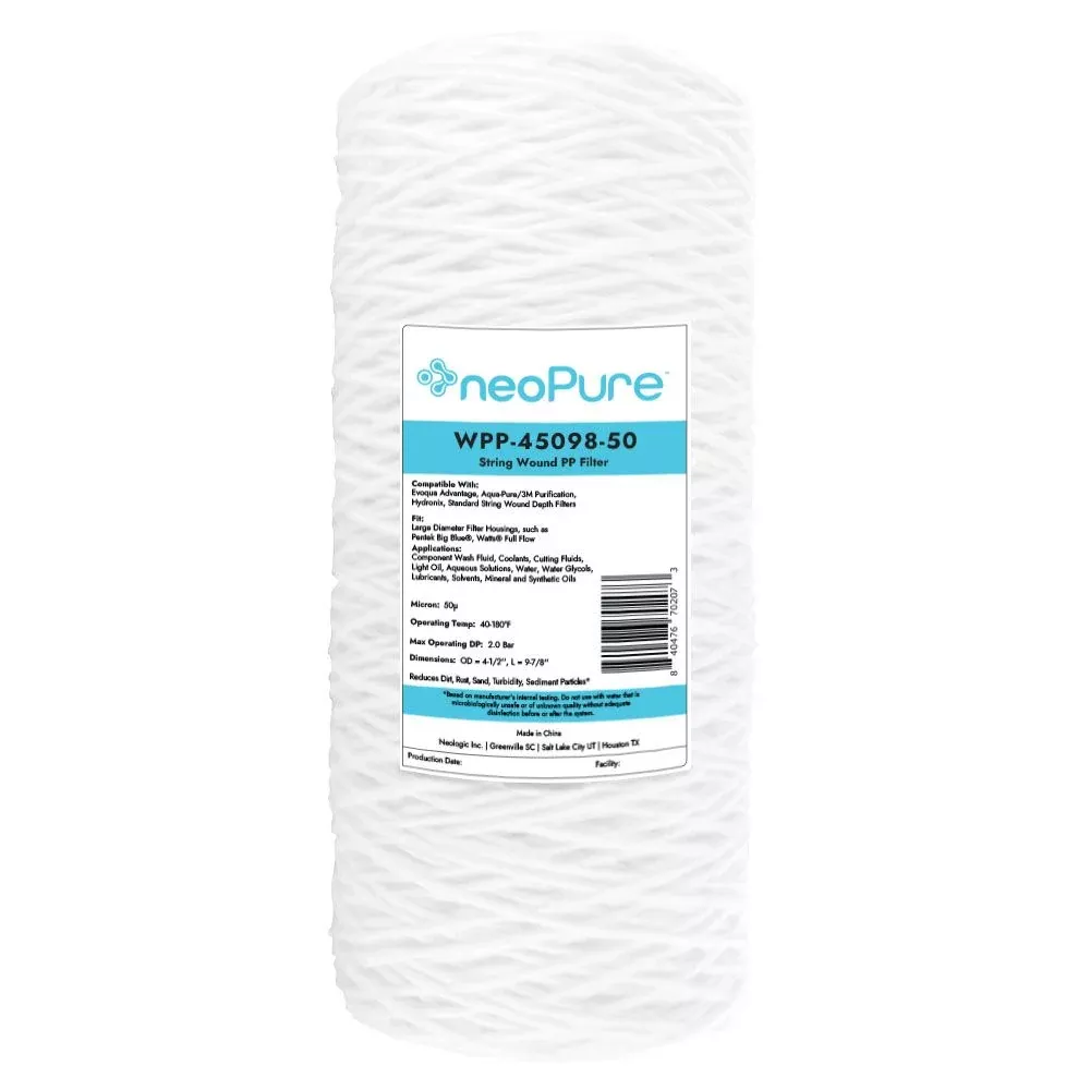 Neo-Pure WPP-45098-50 10" Surfactant FreeBB String Wound Filter 50 Micron