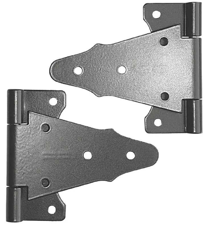 Nuvo Iron TH6BLK Tee Hinge, 6 in H Frame Leaf, Galvanized Steel
