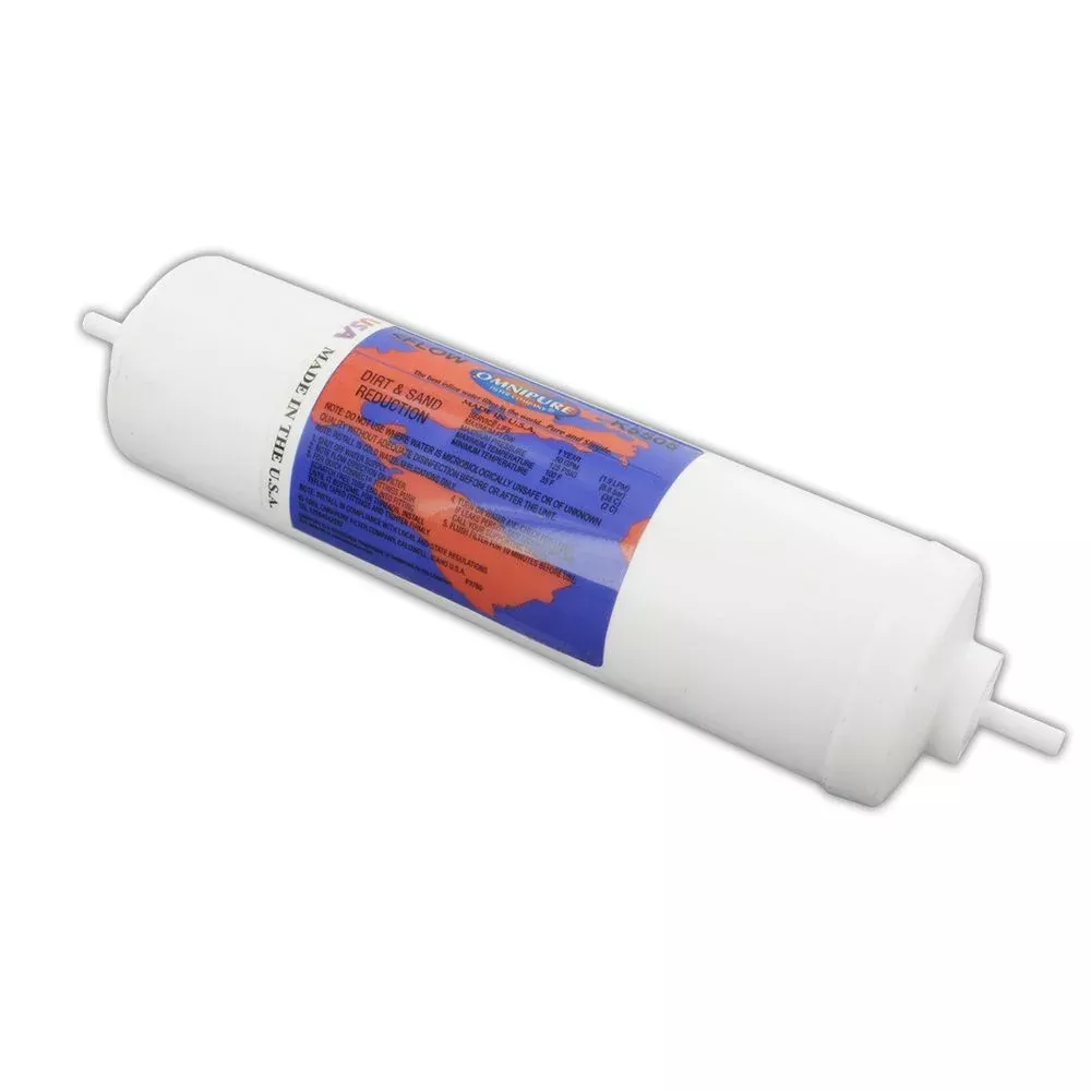 Omnipure Inline K5505-PP 5 mic Sediment Prefilter - 10" x 2.5" Filter - 1/4" Stem
