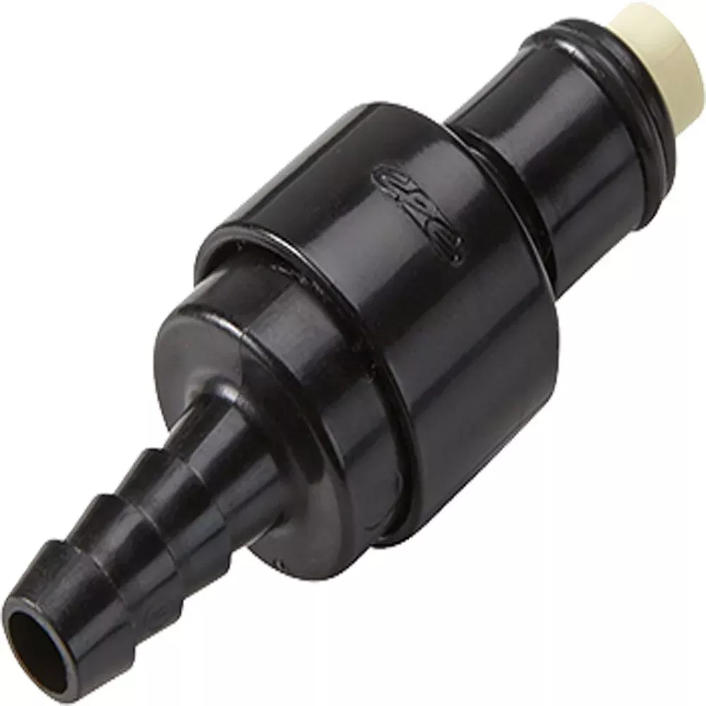PLCD2200606MBLK Valved In-Line Hose Barb Coupling Insert 3/8 ID Barb