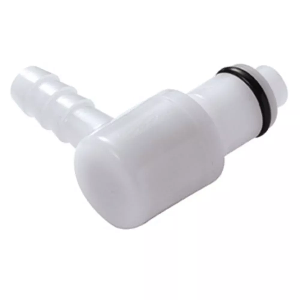 PLCD23006 Valved Elbow Hose Barb Coupling Insert 3/8 ID Barb