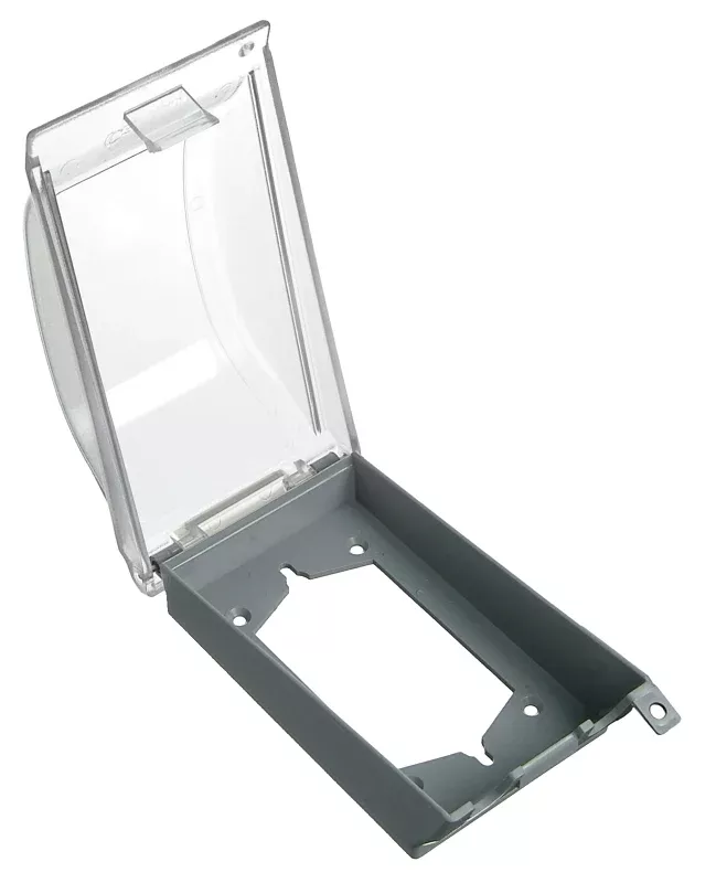 Red Dot CKPS Lockable Cover, 6-5/32 in L, 4-11/16 in W, Rectangular, 1-Gang, Polycarbonate, Clear
