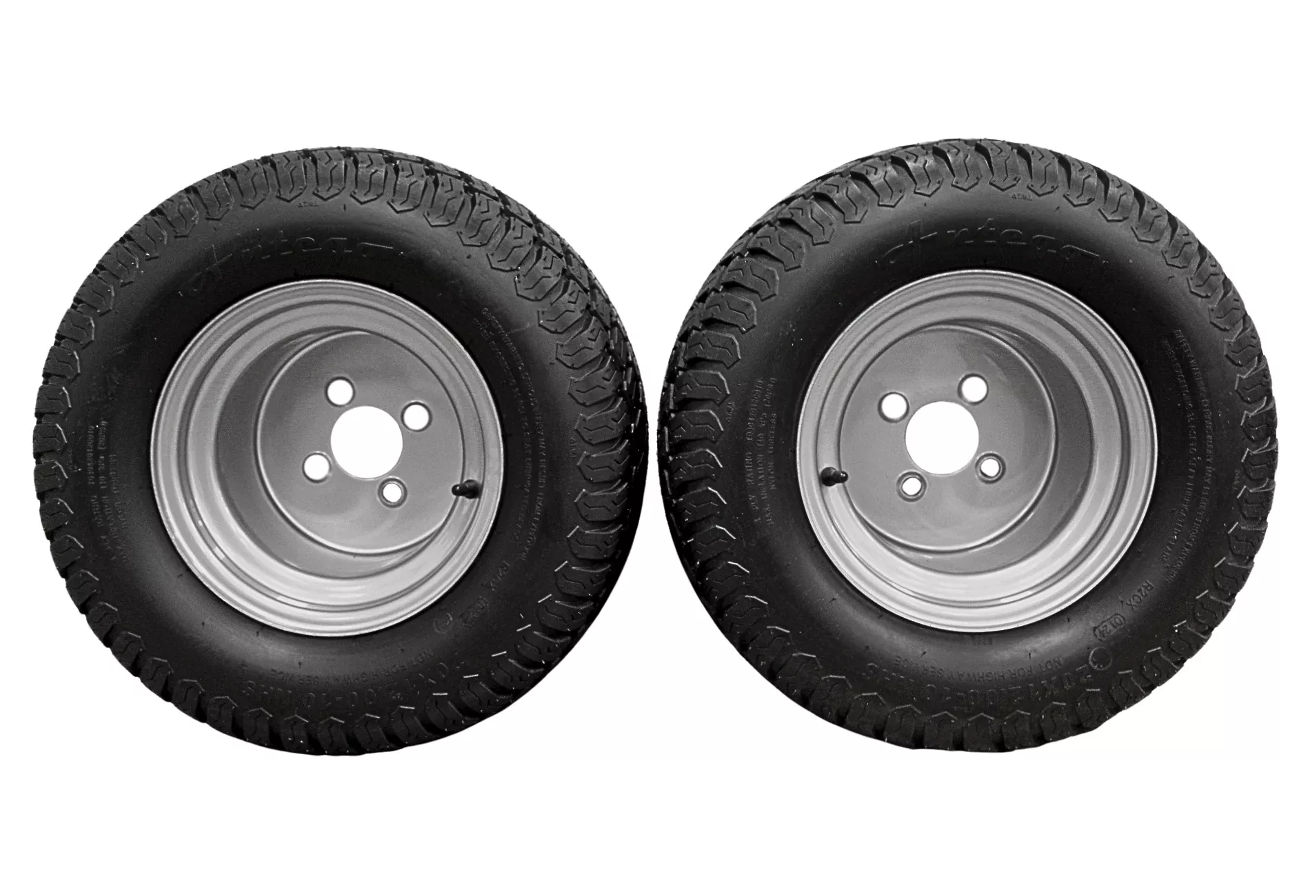 (Set of 2) 20x12.00-10 with 10x8.5 Hustler Chrome Silver Assembly