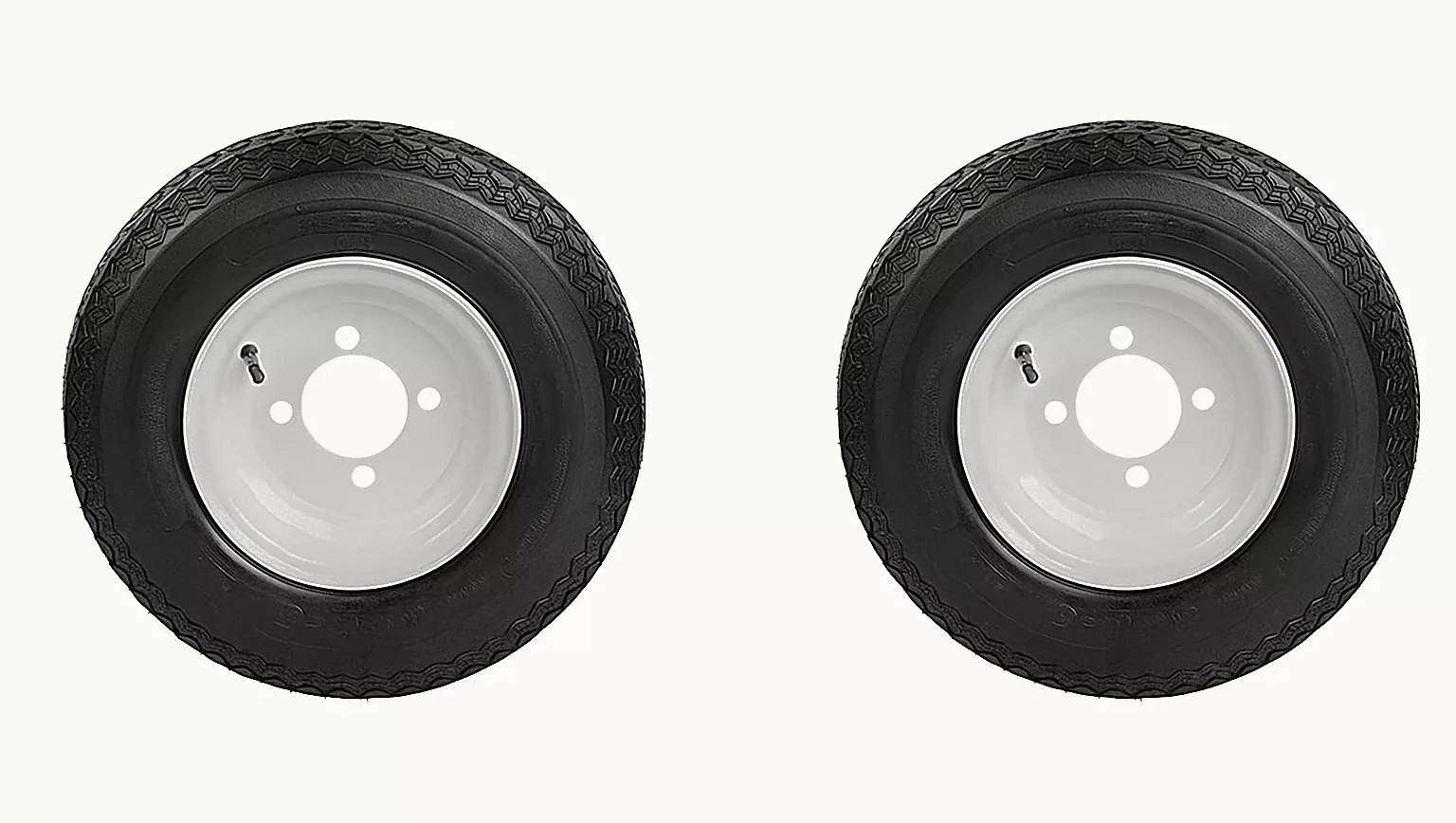 Set of Two 4.80-8 White Trailer Tire Assemblies