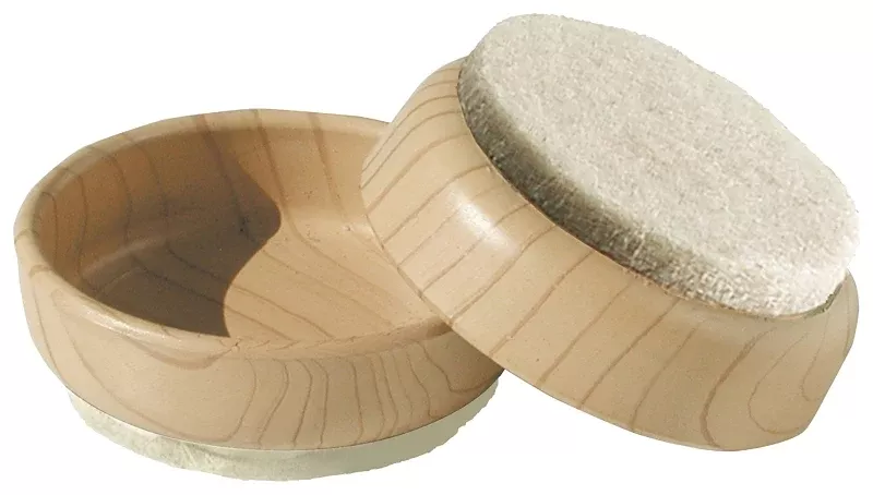 Shepherd Hardware 9364 Caster Cup, Round, 2-3/8 in Dimensions, Felt Cloth, 4/PK