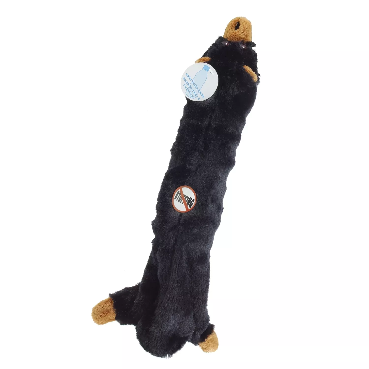 Skinneeez No-stuffing Bear Dog Toy, Water Bottle Inside
