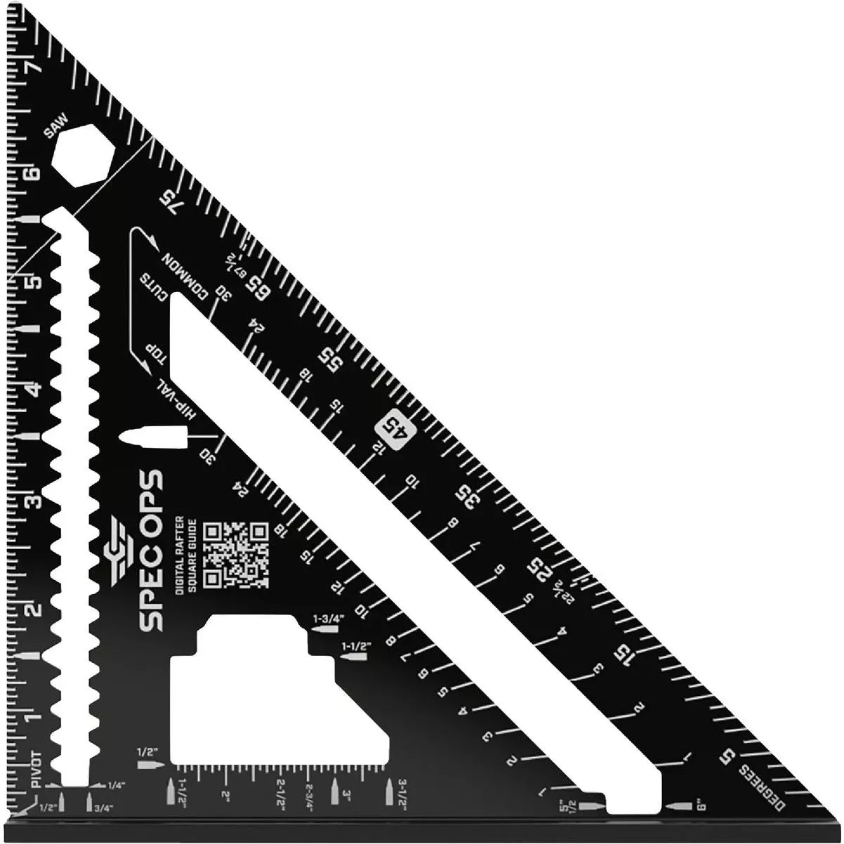 Spec Ops Rafter Square With 1/16‑in Graduation – 7½‑in Length