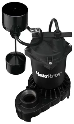 Sump Pump, Cast Iron & Zinc Construction, 1/3-hp Motor, 4,200 Gph