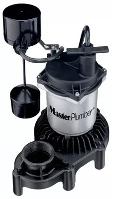 Sump Pump, Zinc & Plastic Construction, 1/3-hp Motor, 3,600 Gph