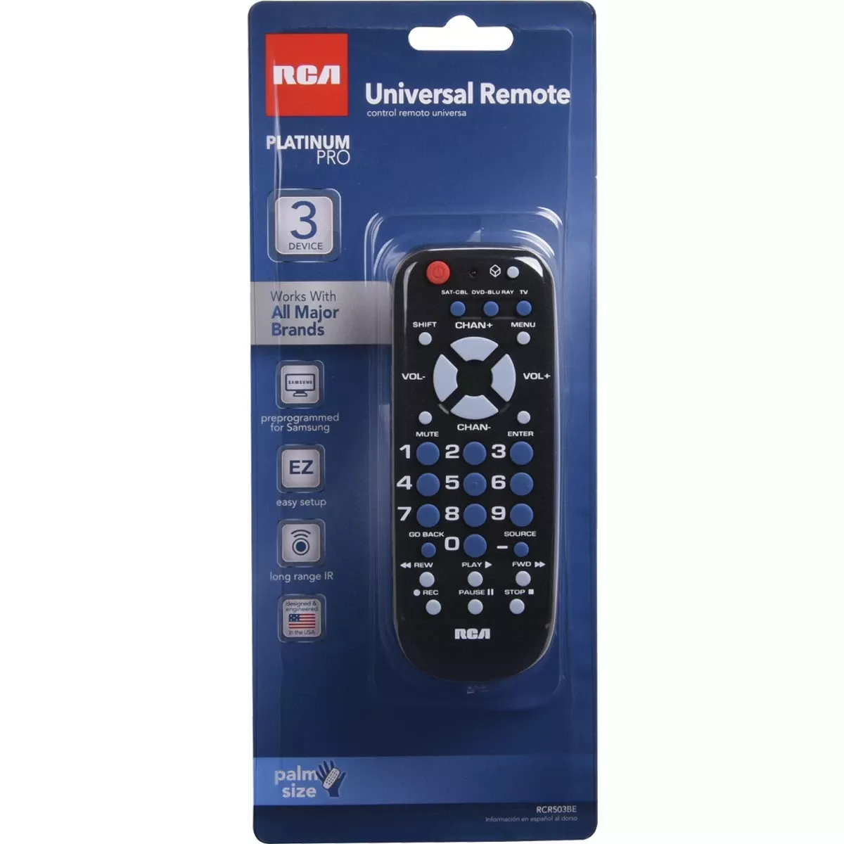 Universal Remote Control, Palm Style, 3-device