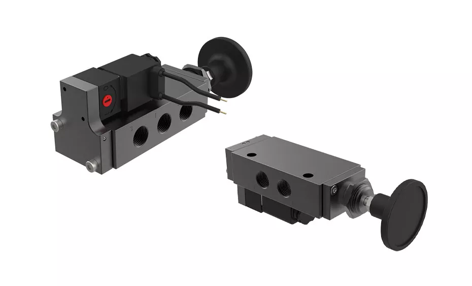 V250110114-DAL-BLK | 1/4” NPT, 5-2, Solenoid-Push Pull Valve, 12DC