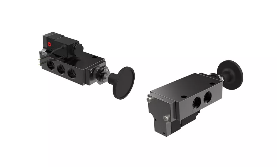 V380110114-DAL-BLK | 9/50” NPT, 5-2, Solenoid - Push Pull, 12DC