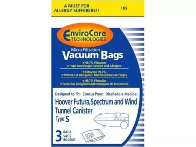 Vacuum Cleaner Bags, S Style, 3-pk.