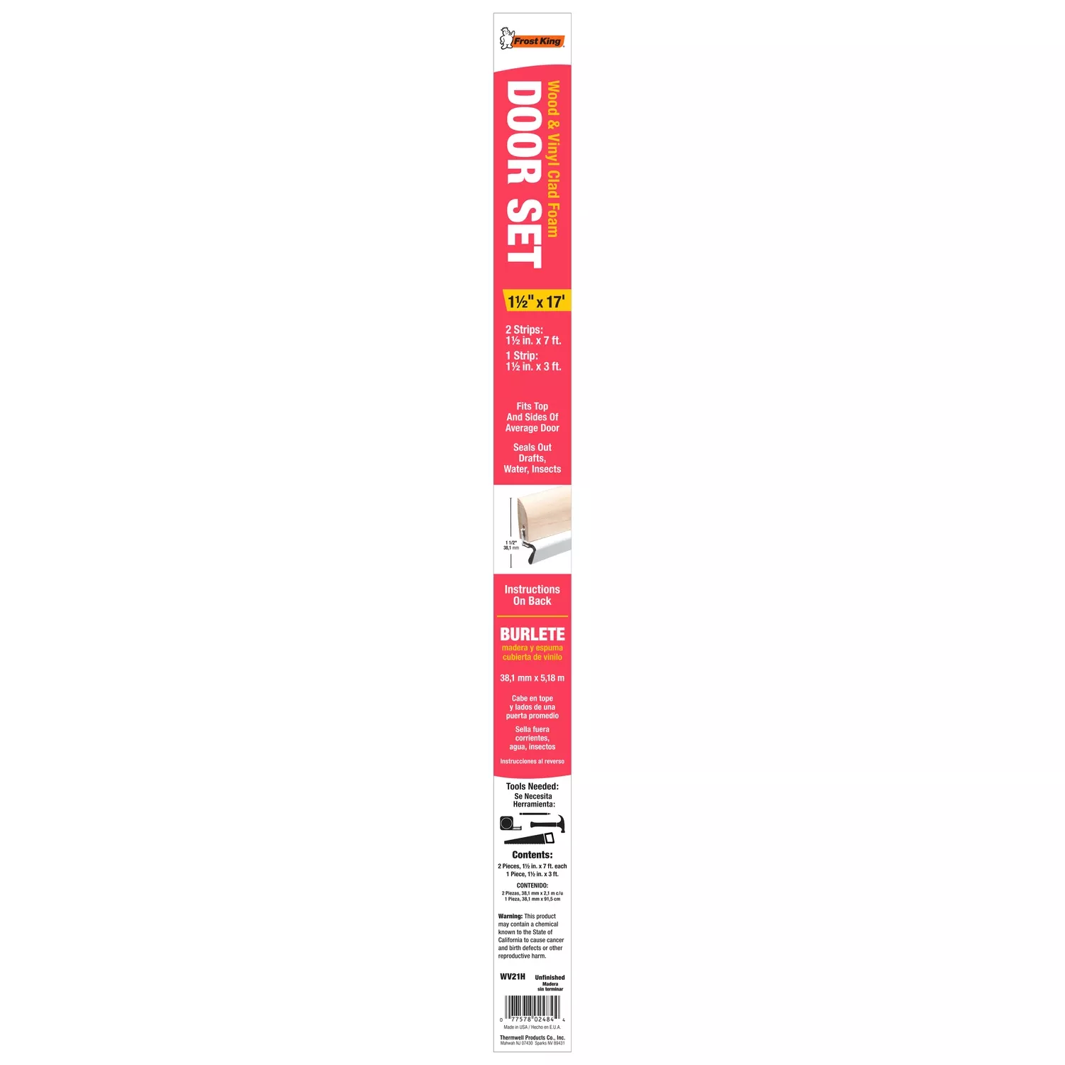 Vinyl & Wood Door Stop Seal Set, White