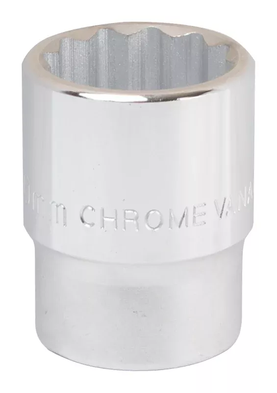 Vulcan MT-SM6030 Drive Socket, 30 mm Socket, 3/4 in Drive, 12-Point, Chrome Vanadium Steel, Chrome