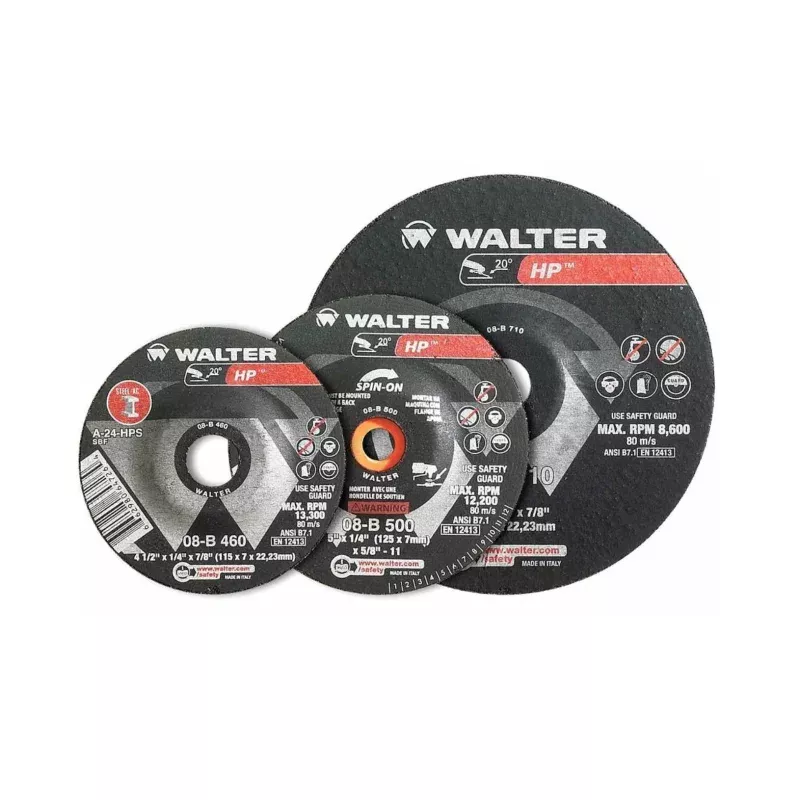Walter 08B502 5" x 1/8" Spin-On HP Combo Grinding Wheel