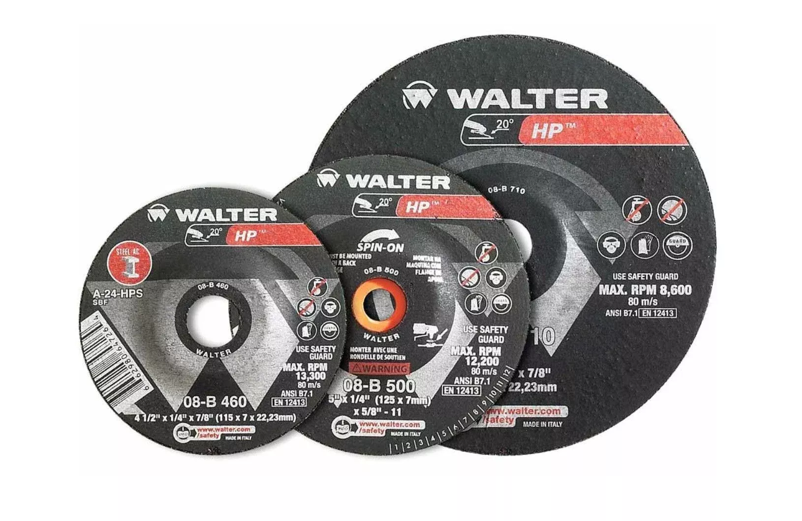 Walter 08B632 6" x 1/8" Spin-On HP Combo Grinding Wheel