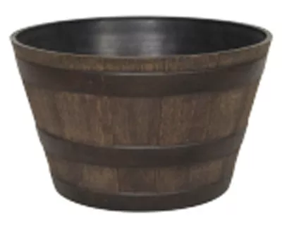 Whiskey Barrel Planter, Resin, 20.5 In. Diam.